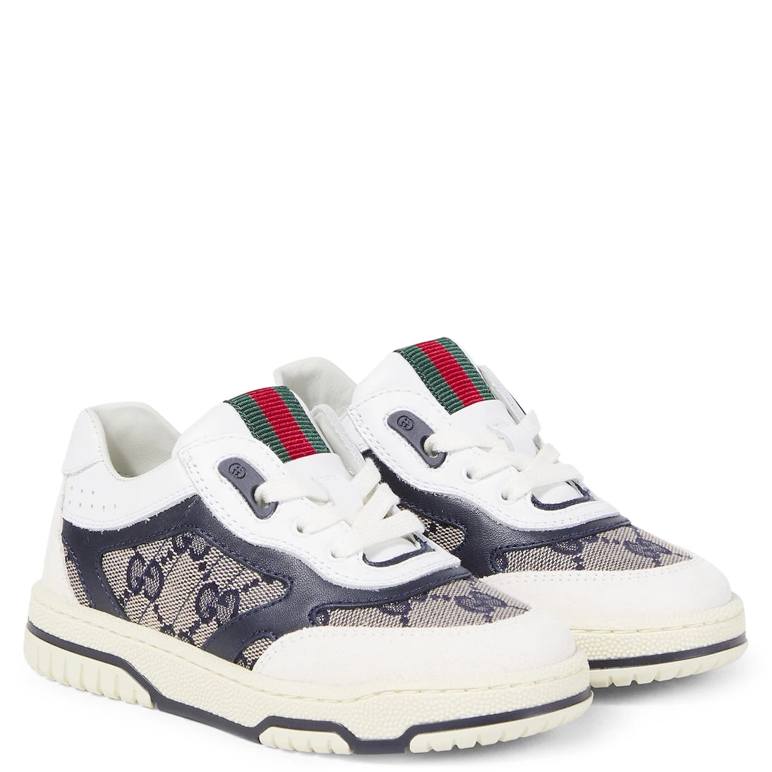 Gucci Kids - GG Canvas leather-trimmed sneakers