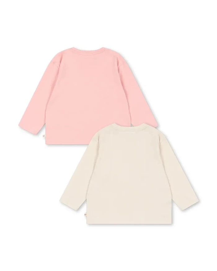 Konges Sløjd çocuklar için uzun kollu pamuklu bluz 2 PACK LIN LS TEE GOTS