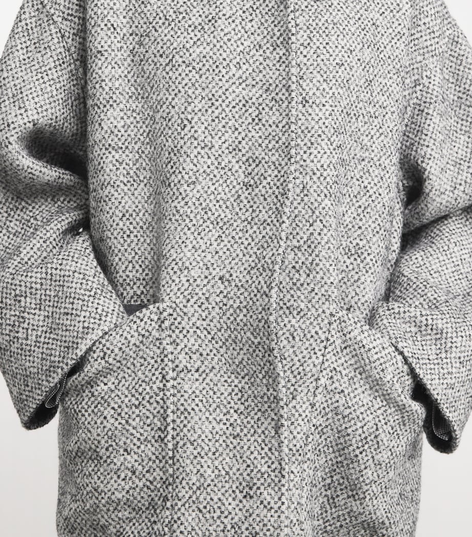 Lafayette 148 Grey Alpaca-Wool Reversible Overcoat