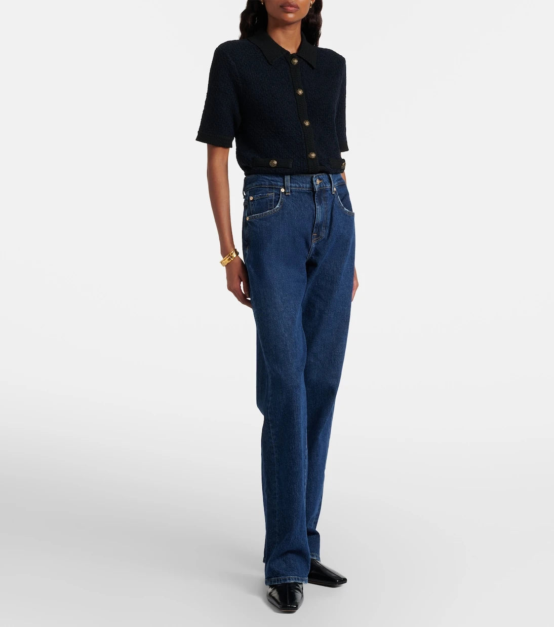 7 For All Mankind - جينز بقصة فلير وخصر مرتفع