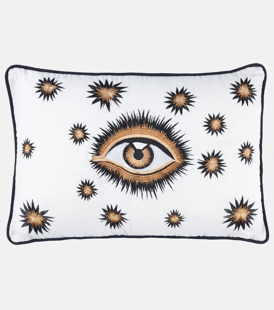 Les-Ottomans - Eye embroidered cotton cushion