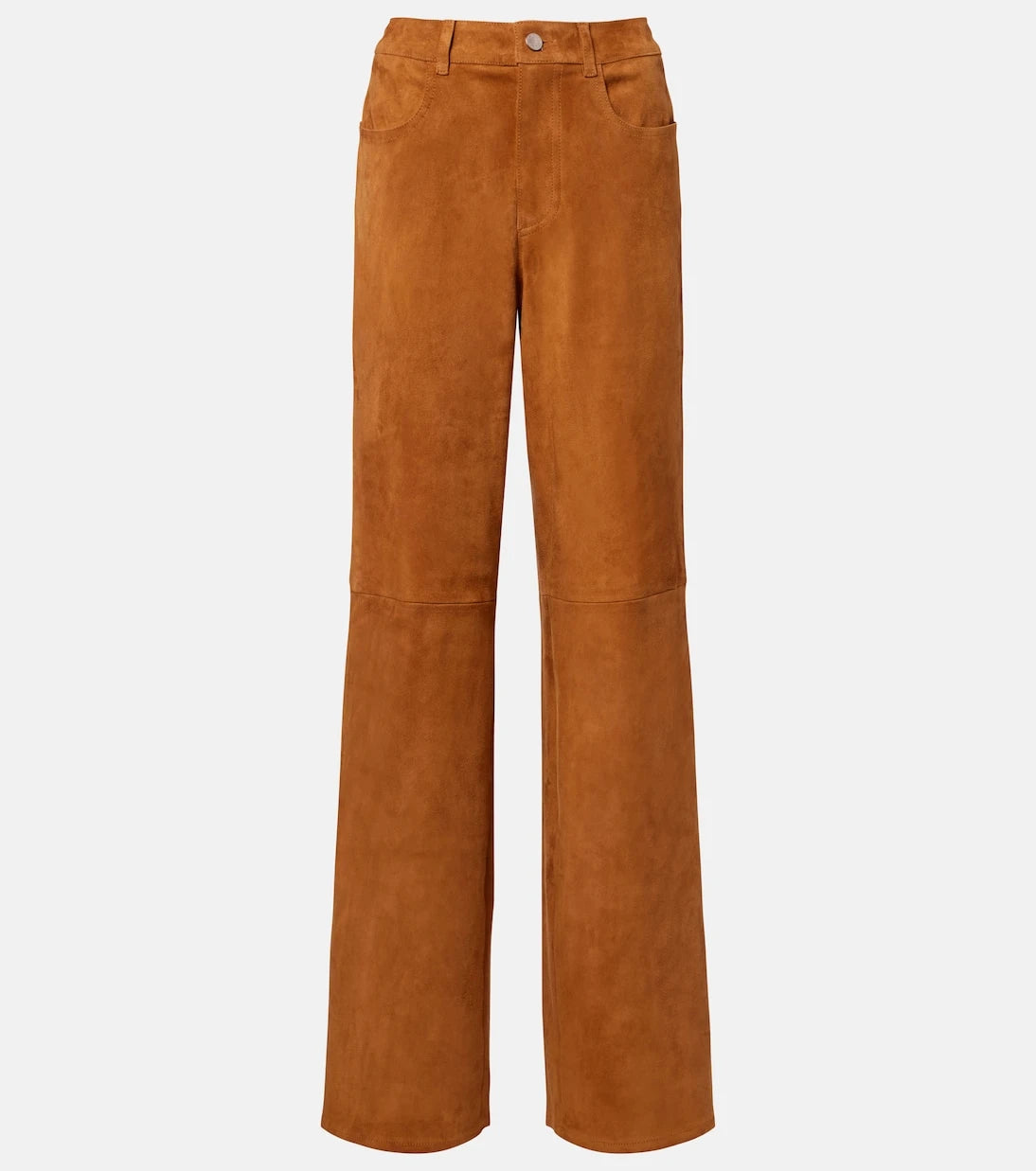 Stouls - بنطال مايثيو واسع الساقين من جلد الشمواه