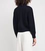 Max Mara Blue Virgin Wool Zip-Up Cardigan