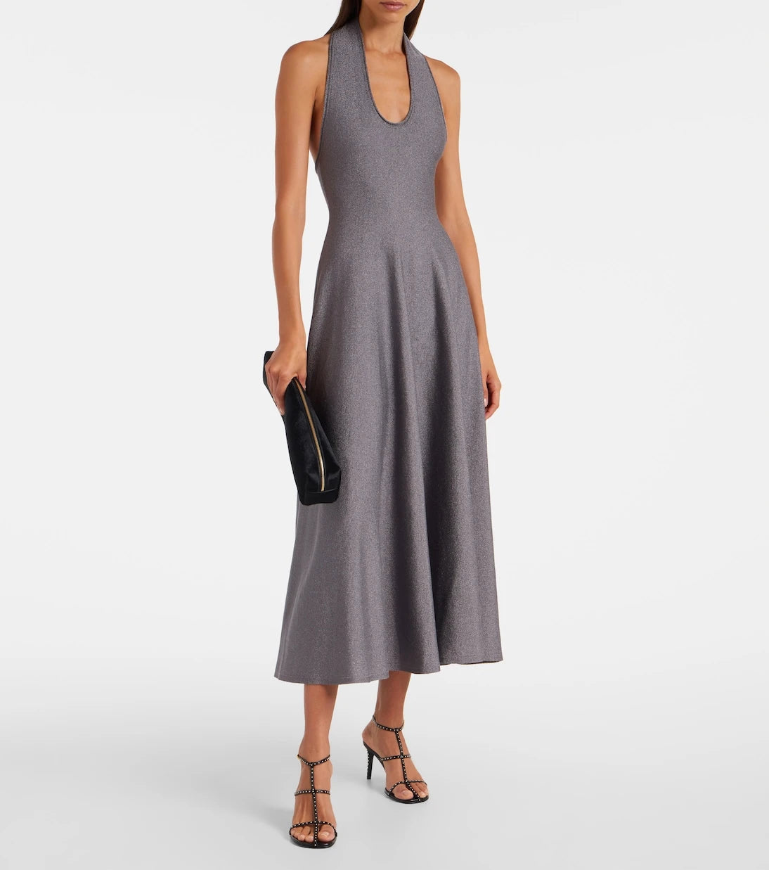 Khaite - Melina halterneck lamé maxi dress