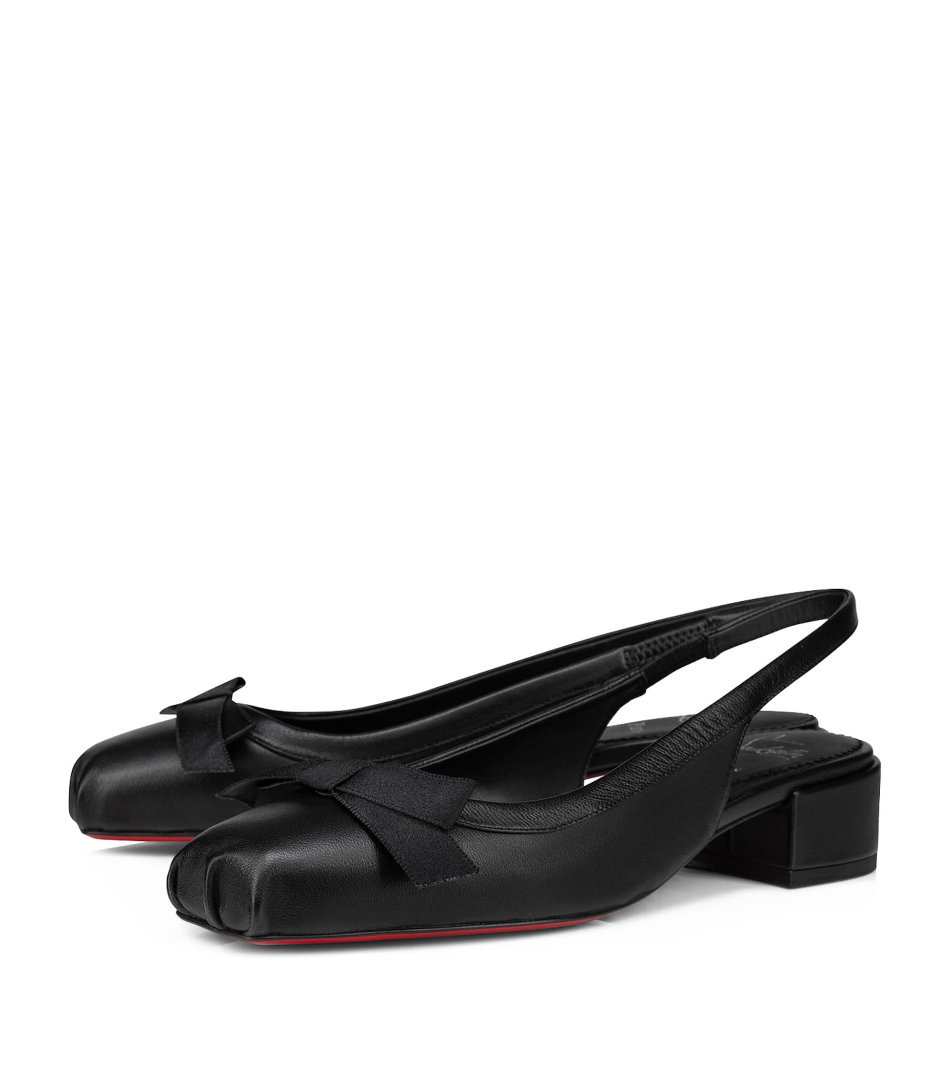 Christian Louboutin Black Mamaflirt Leather Slingbacks 30