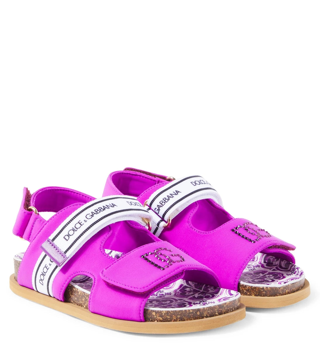 Dolce&Gabbana Kids - صنادل مزينة بشعار DG