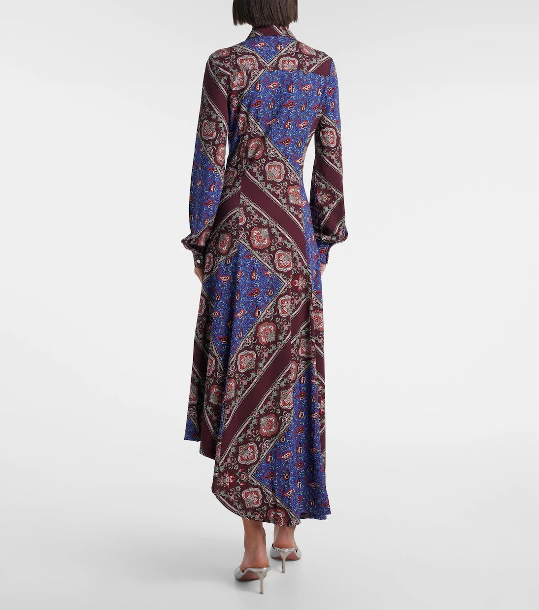 Rabanne - Asymmetric paisley printed midi dress