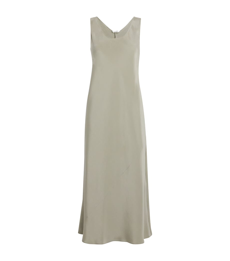 Max Mara Green Silk Midi Dress
