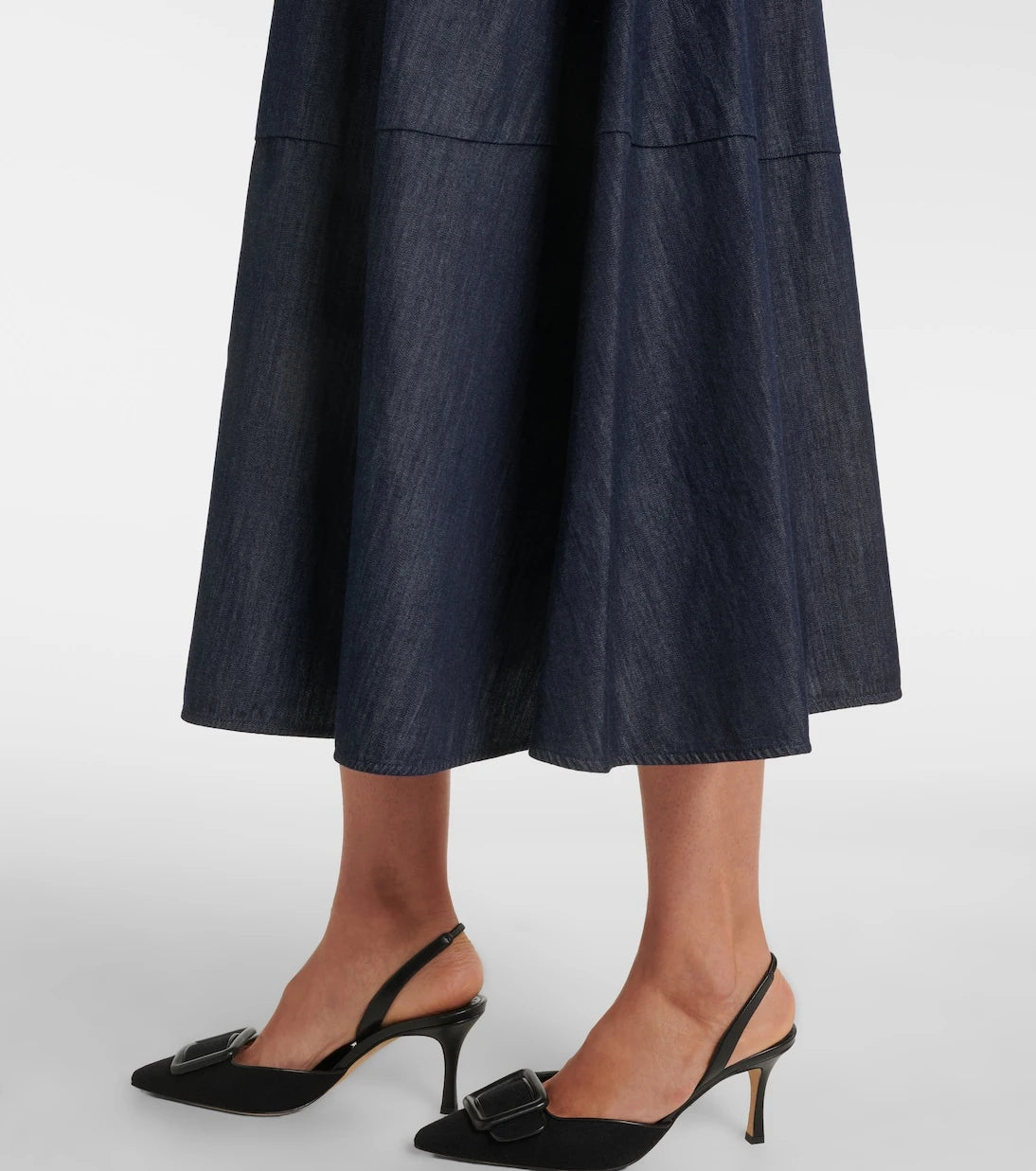 'S Max Mara - Belted denim midi skirt