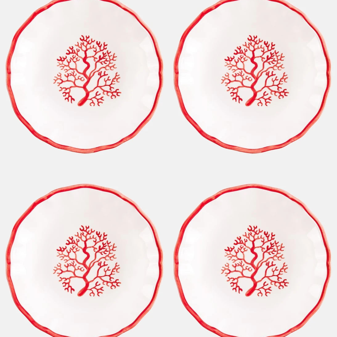 Les-Ottomans - Coral set of 4 ceramic bowls