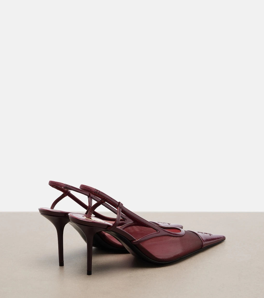 Saint Laurent - Renée leather-trimmed slingback pumps