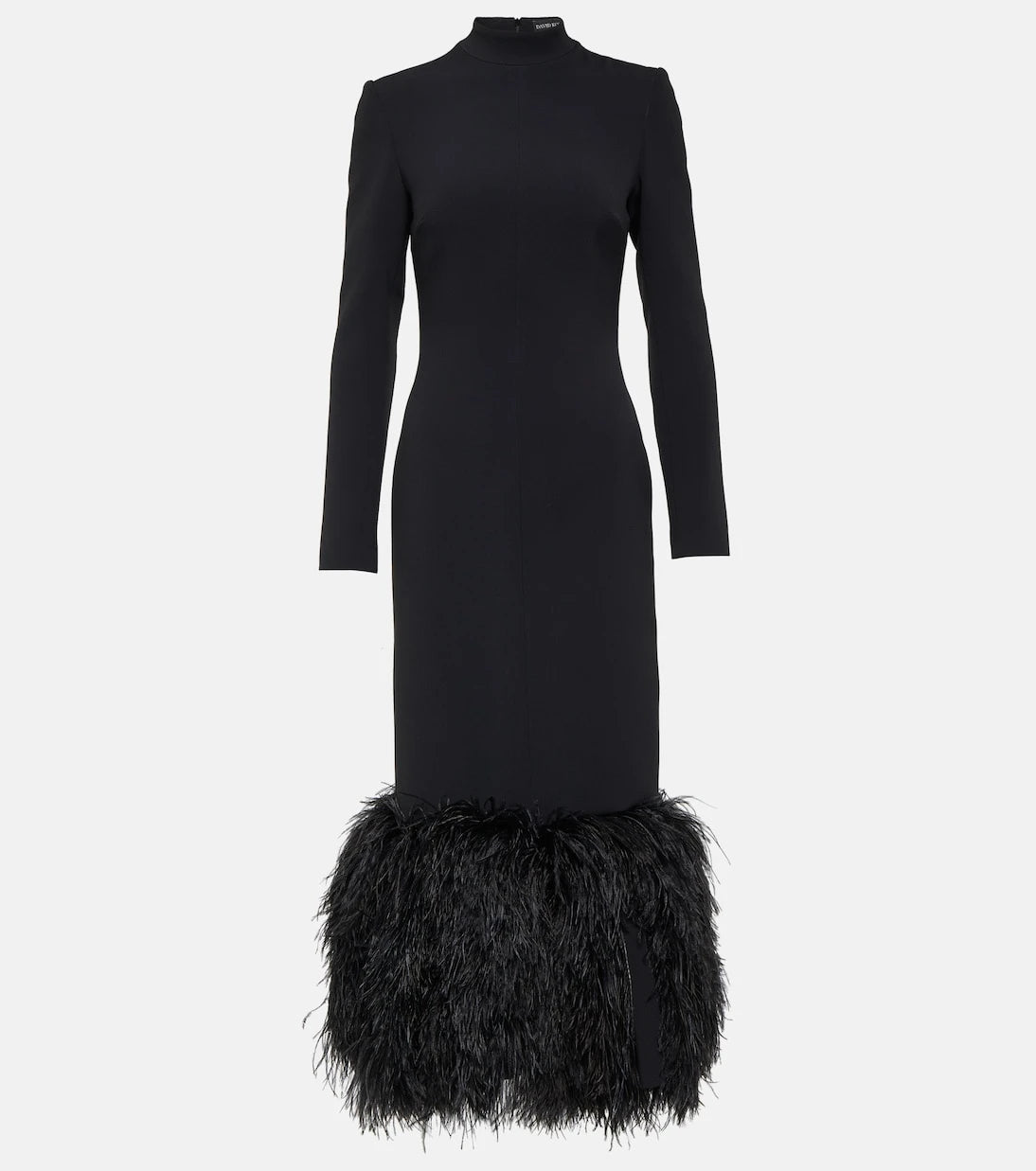 David Koma - Feather-trimmed cady midi dress