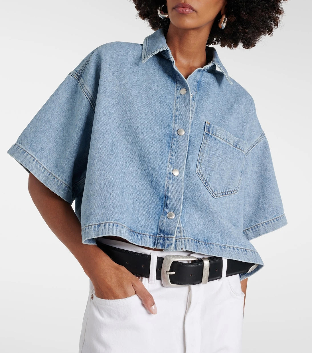 Agolde - Rona Box cropped denim shirt