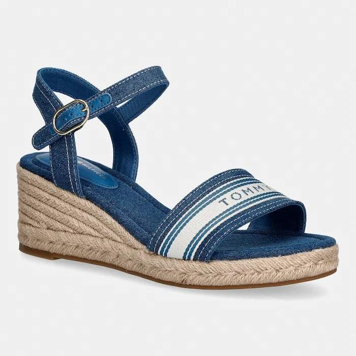 Tommy Hilfiger Platforma Sandalet Mid Wedge Espad Webbing