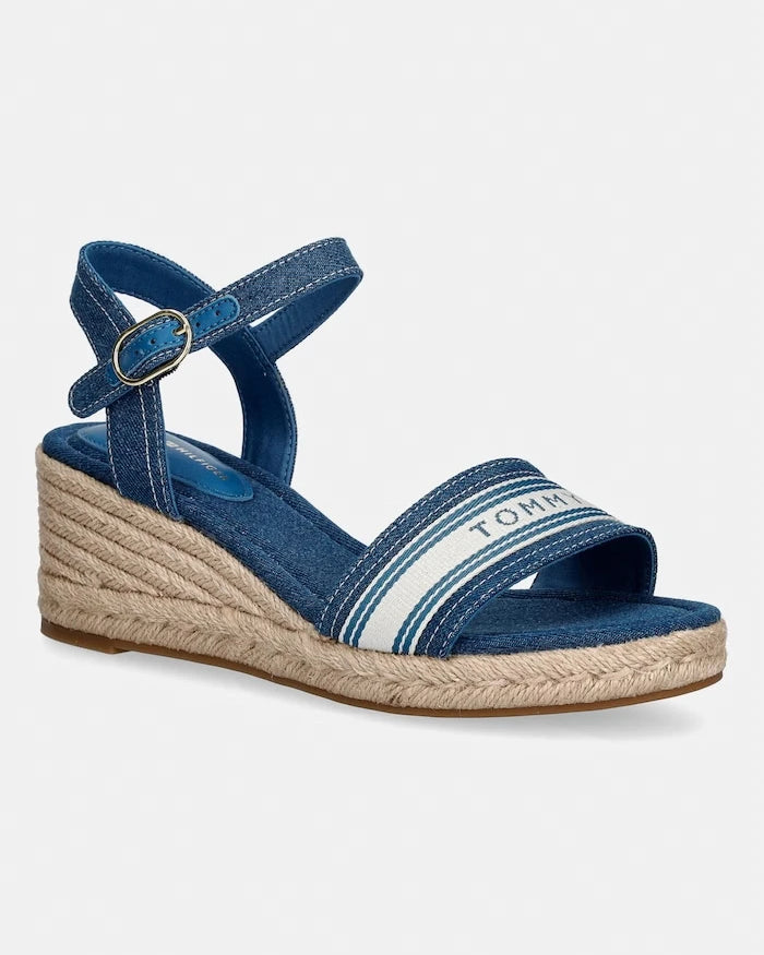 Tommy Hilfiger Platforma Sandalet Mid Wedge Espad Webbing