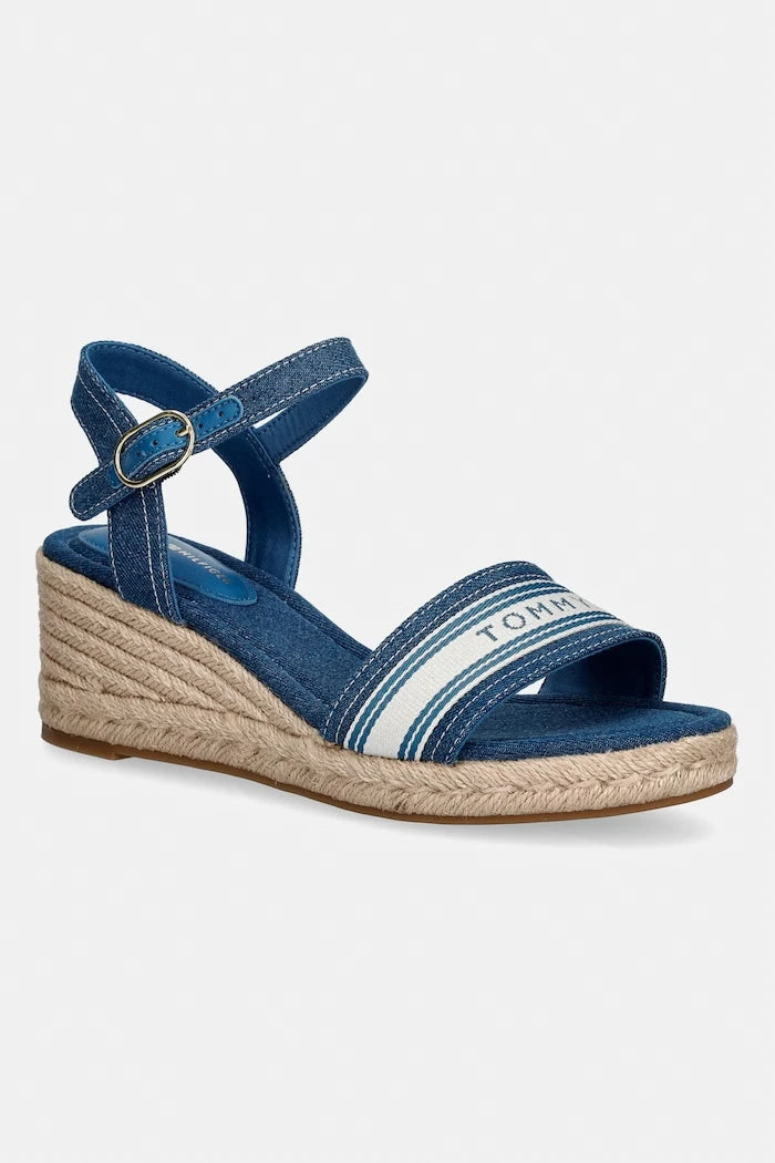 Tommy Hilfiger Platforma Sandalet Mid Wedge Espad Webbing