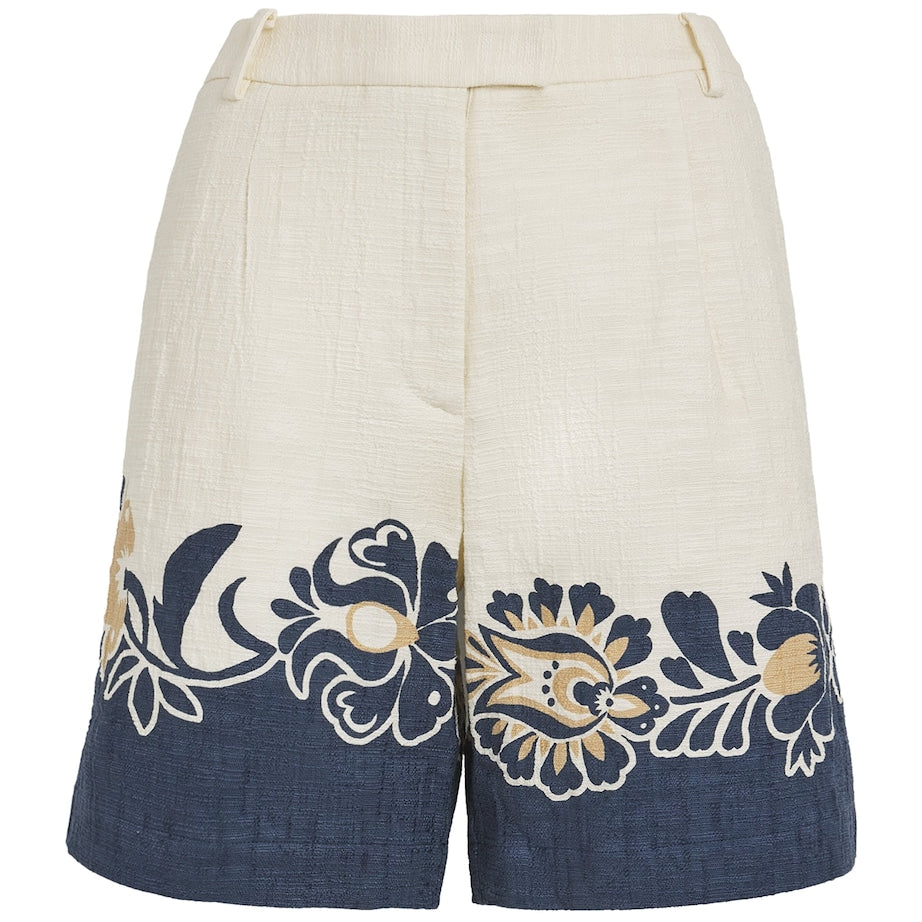 Multi Stretch-Cotton Boyfriend Bermuda Shorts