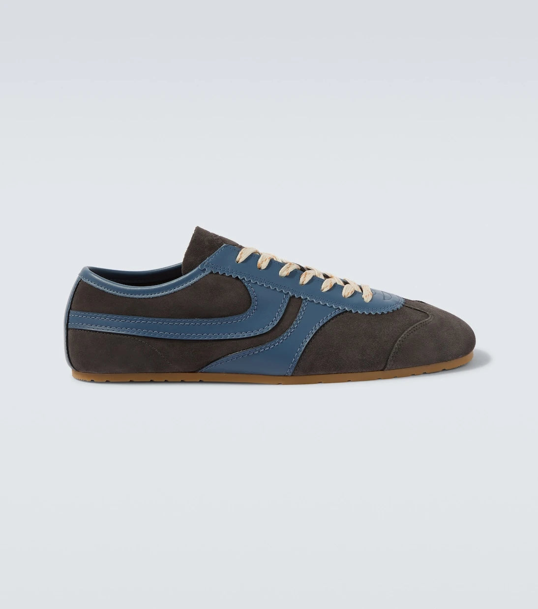 Dries Van Noten - Leather-trimmed suede sneakers