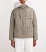 Green Canvas Fur-Trim Parka Jacket