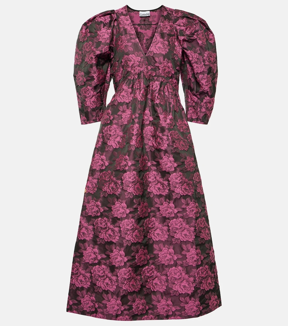 Ganni - Floral jacquard midi dress