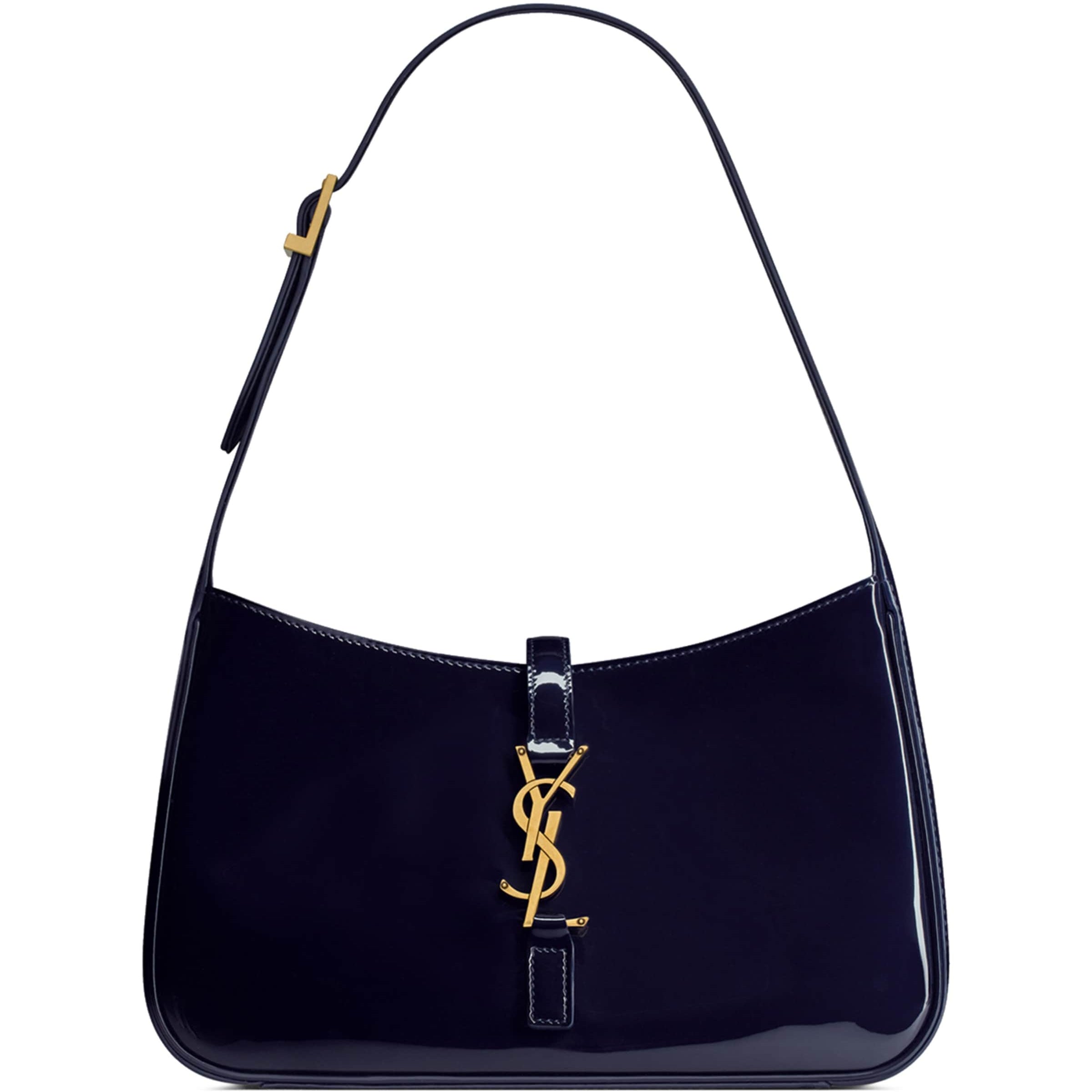 Saint Laurent Blue Patent Leather Le 5 à 7 Shoulder Bag