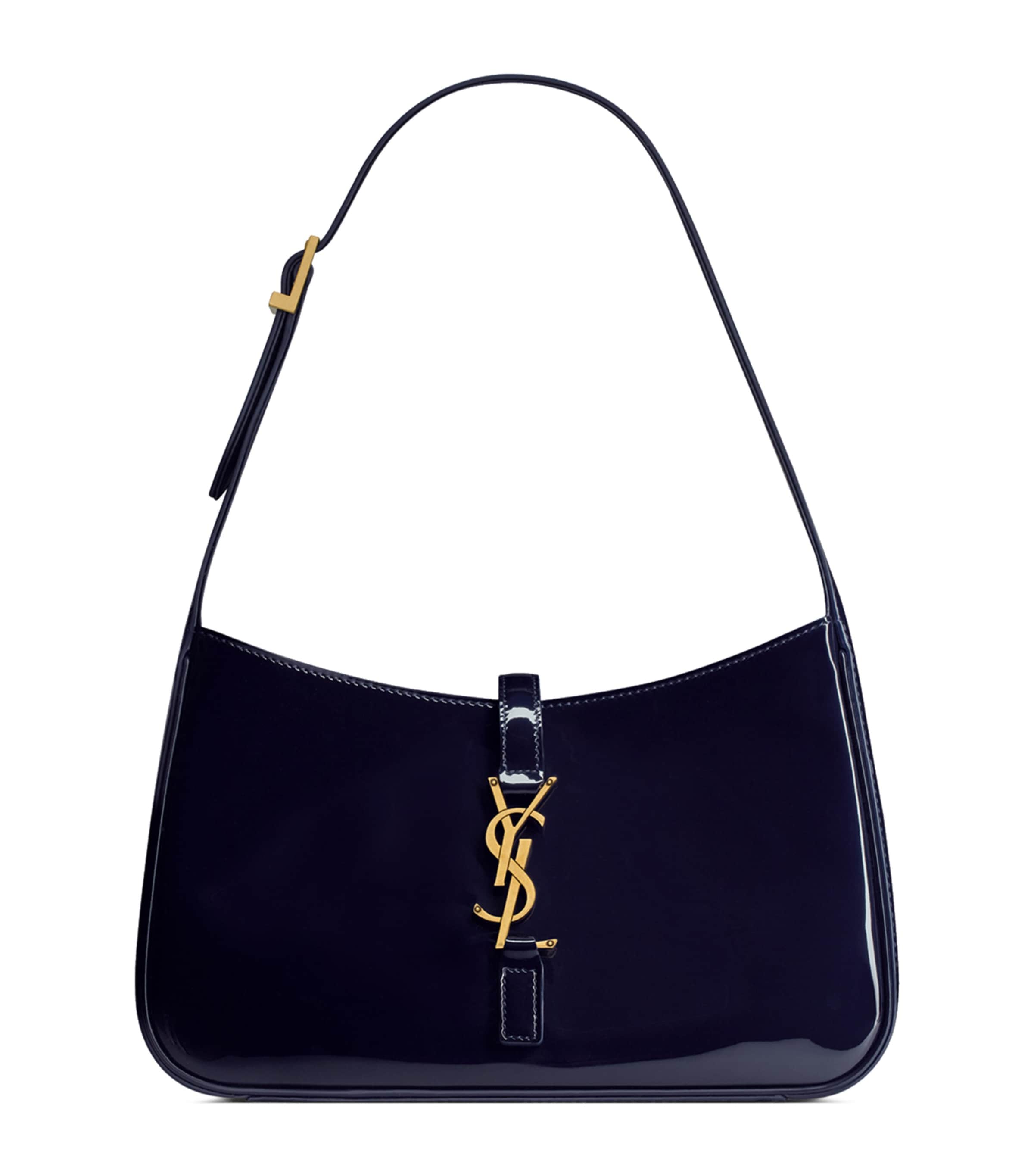 Saint Laurent Blue Patent Leather Le 5 à 7 Shoulder Bag