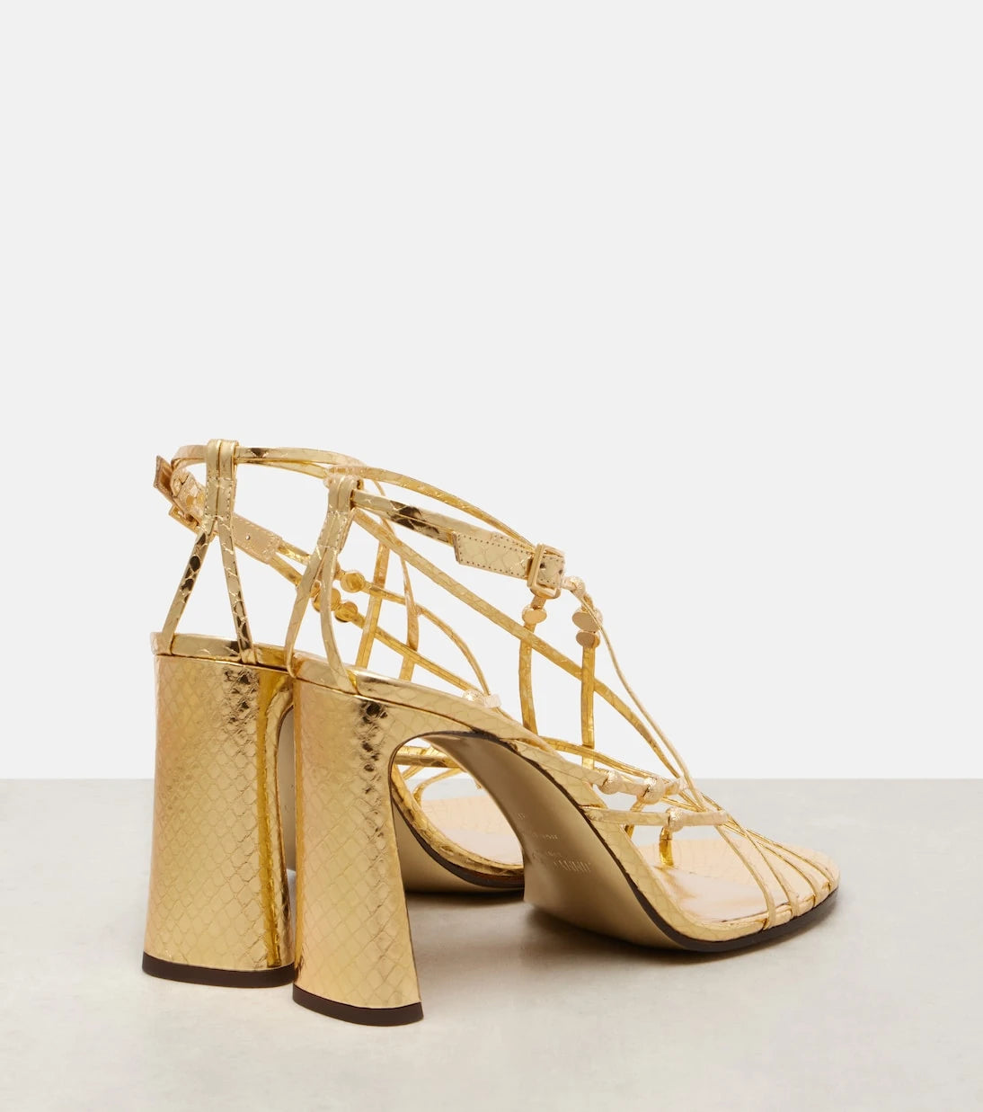 Jimmy Choo - Felice 95 beaded metallic leather sandals