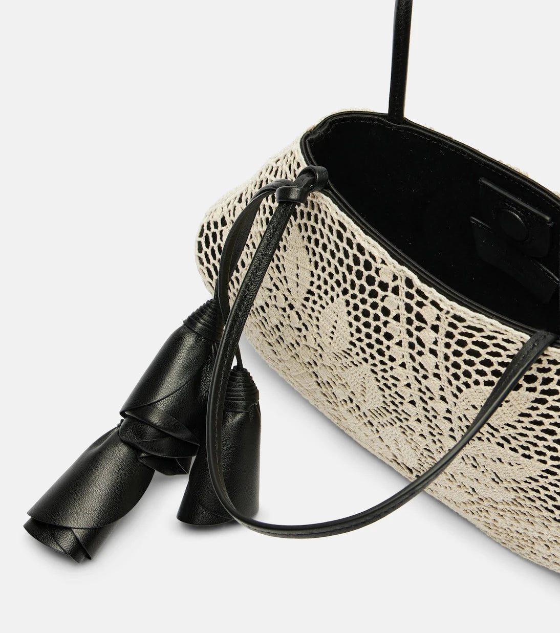 Magda Butrym - Maya Small crochet leather-trimmed shoulder bag