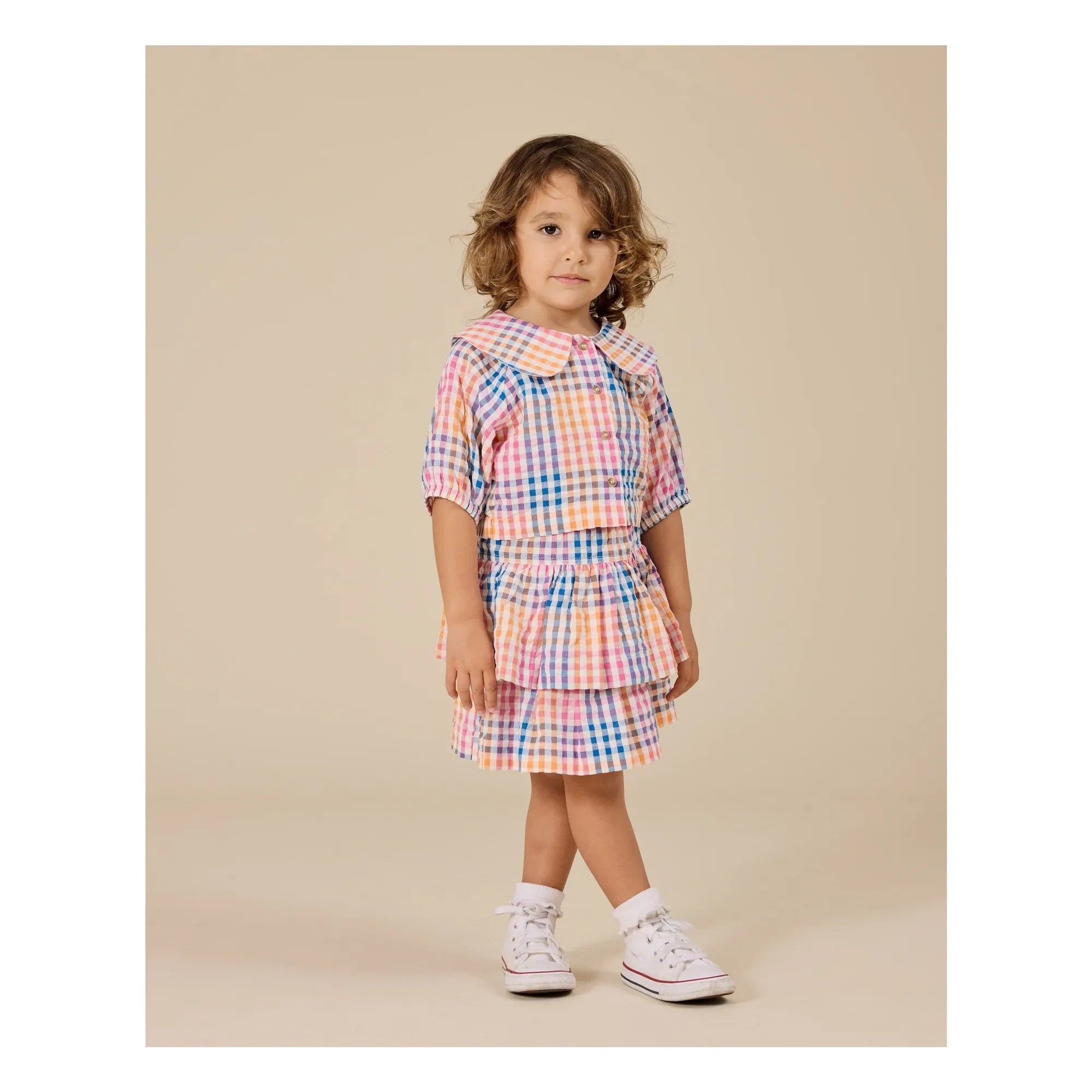 Goldie + Ace - Exclusivité Goldie+Ace x Smallable - Gingham Ruffle Skirt | Pink