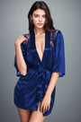 Satin Robe with Lace