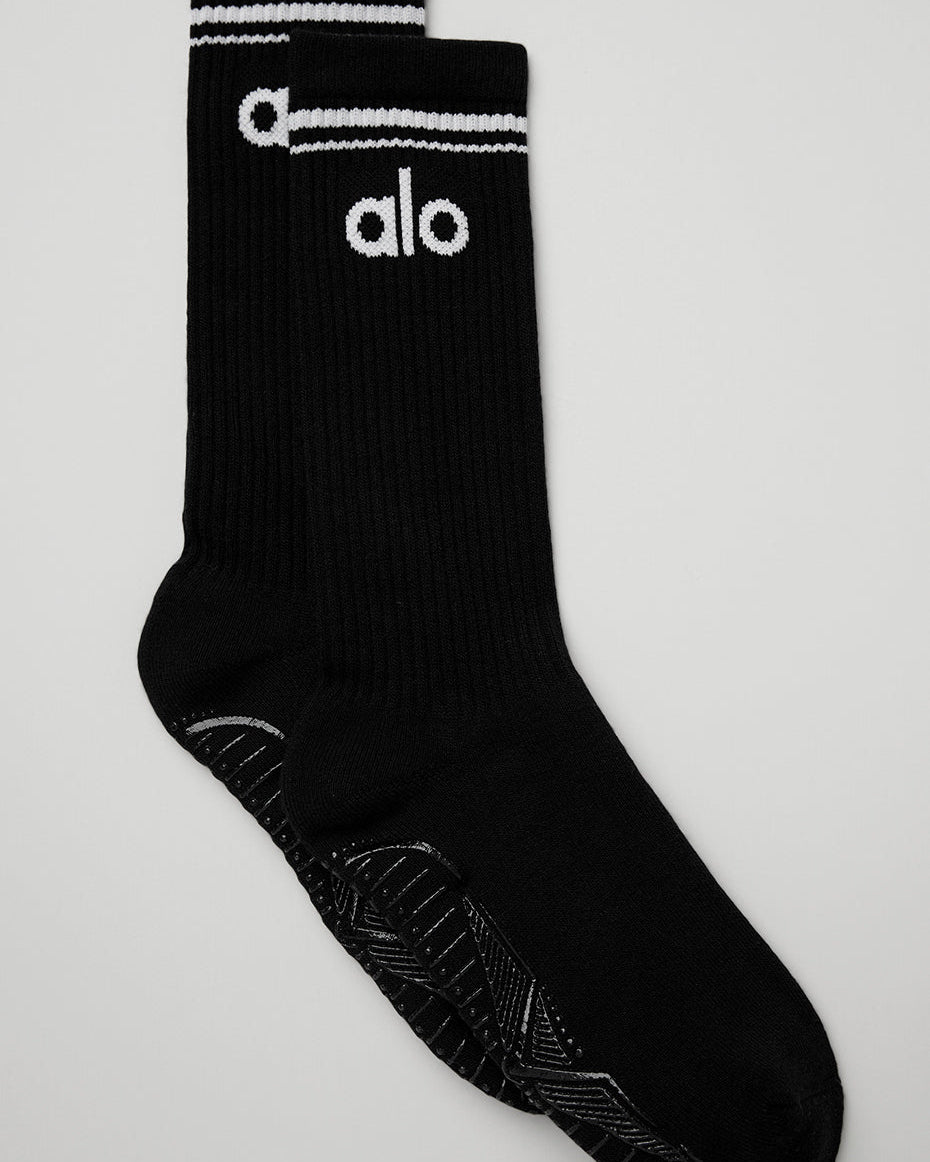Women's Throwback Barre Sock - Black/White