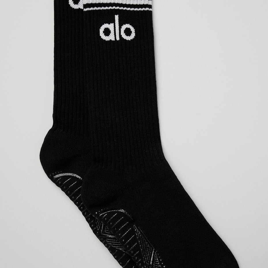 Women's Throwback Barre Sock - Black/White