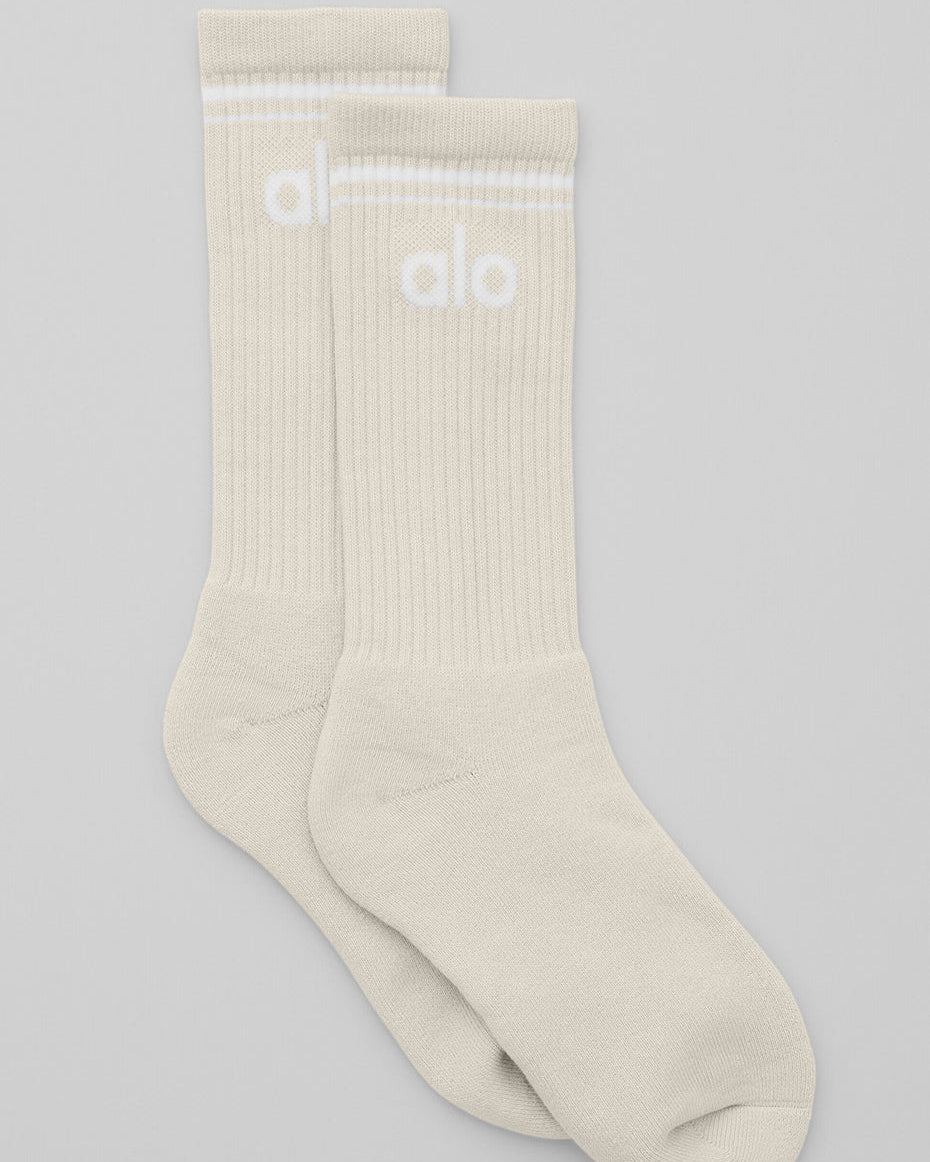 Unisex Throwback Sock - Bone/White
