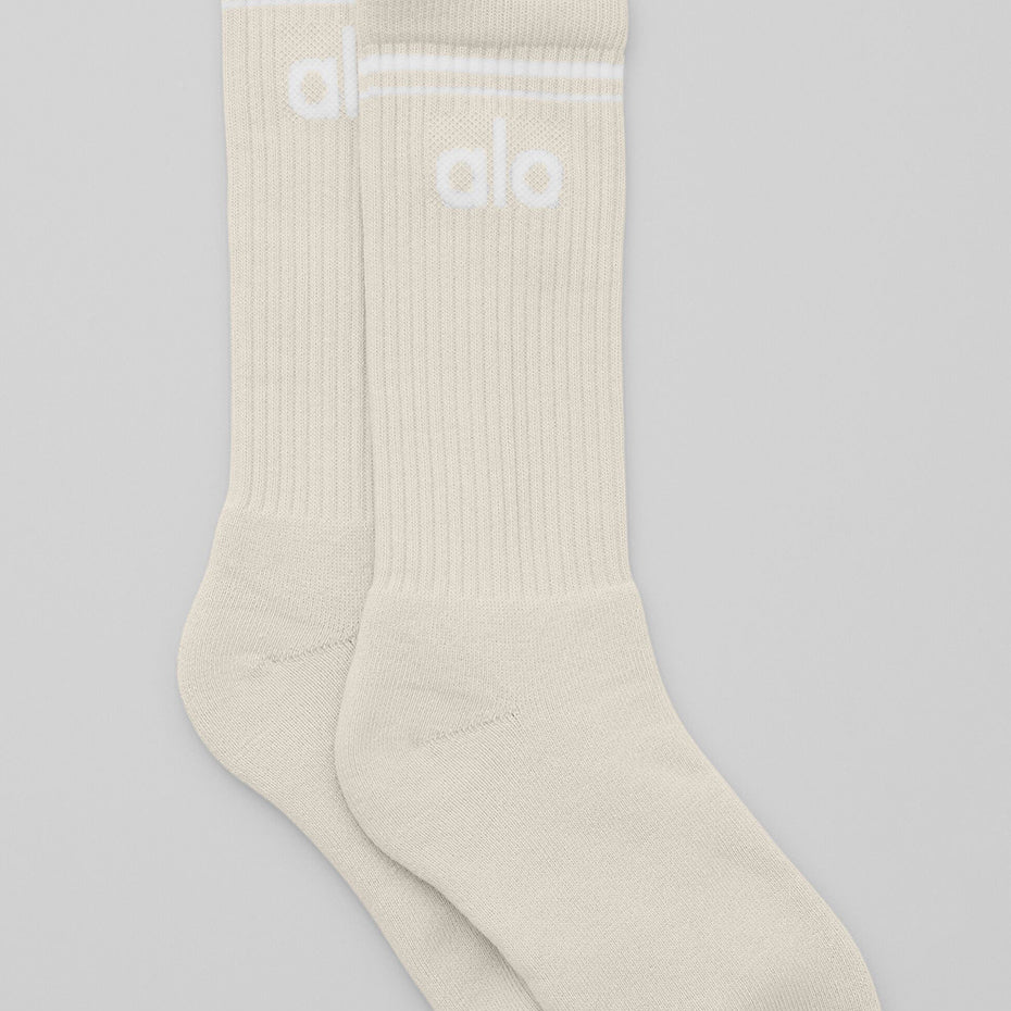 Unisex Throwback Sock - Bone/White