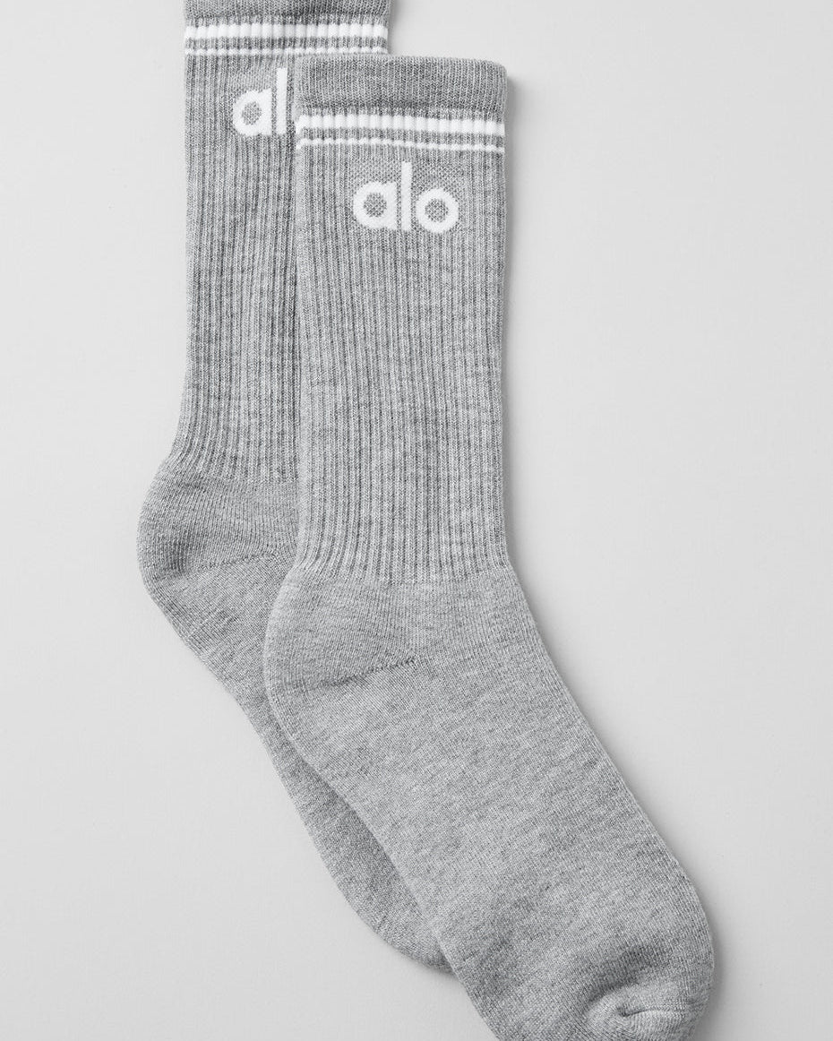 Unisex Throwback Sock - Athletic Heather Grey/White