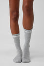 Unisex Throwback Sock - Athletic Heather Grey/White