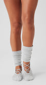 Women's Strappy Siren Grip Sock - Athletic Heather Grey