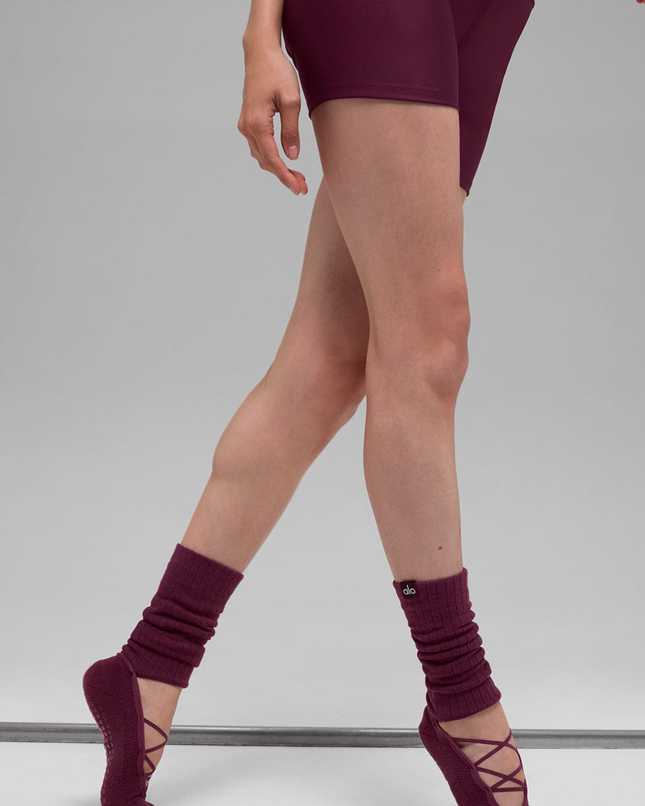 Women's Strappy Siren Grip Sock - Burgundy