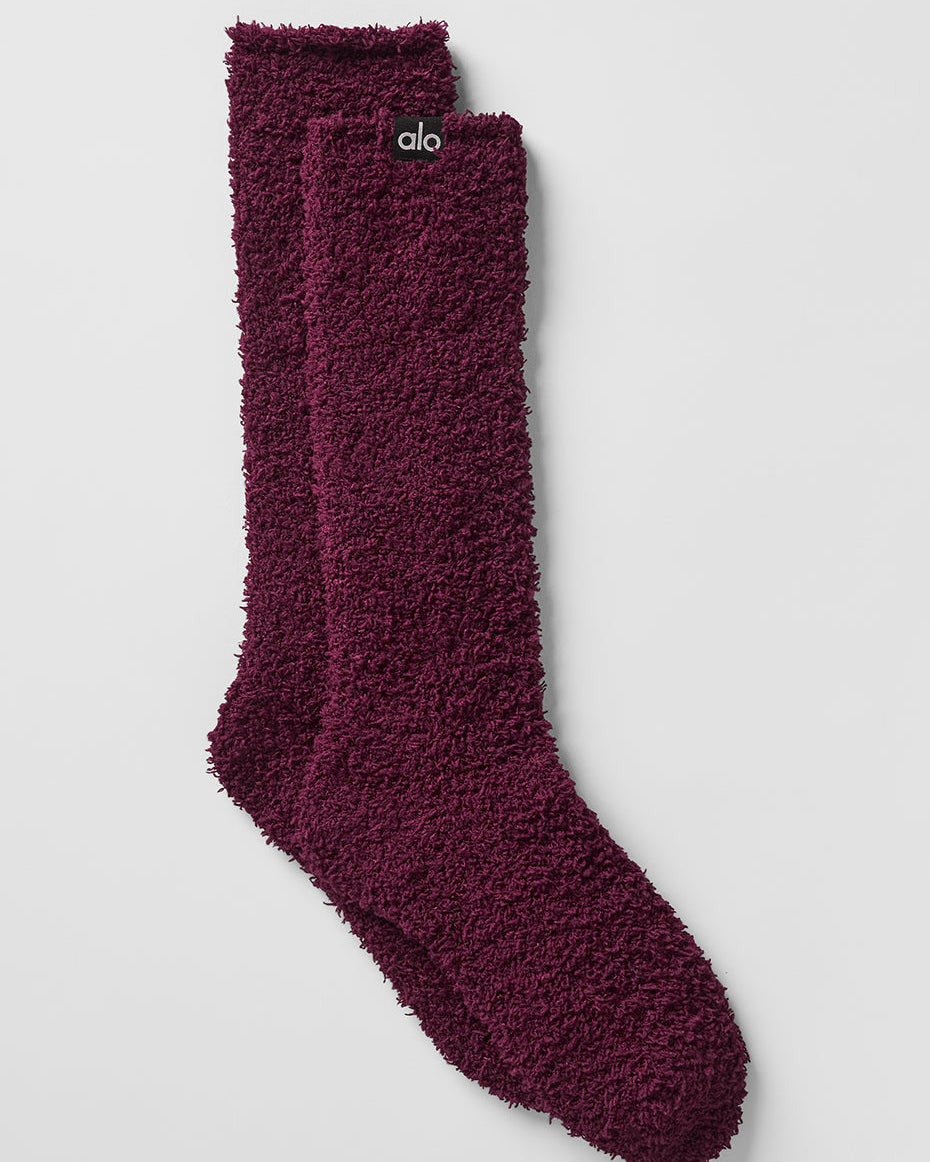 Women's Plush Lush Sock - Burgundy