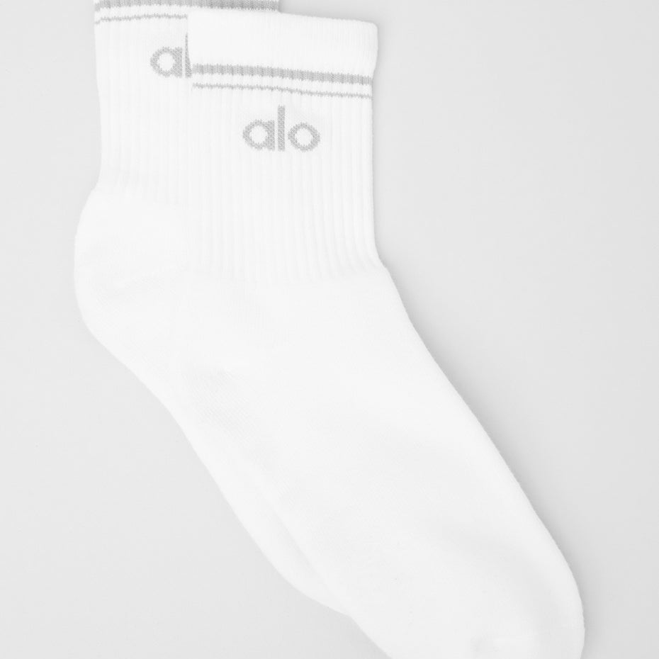 Unisex Half-Crew Throwback Sock - White/Titanium