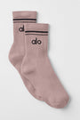 Unisex Half-Crew Throwback Sock - Taupe/Black
