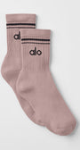 Unisex Half-Crew Throwback Sock - Taupe/Black