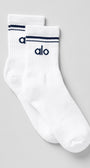 Unisex Half-Crew Throwback Sock - White/Navy