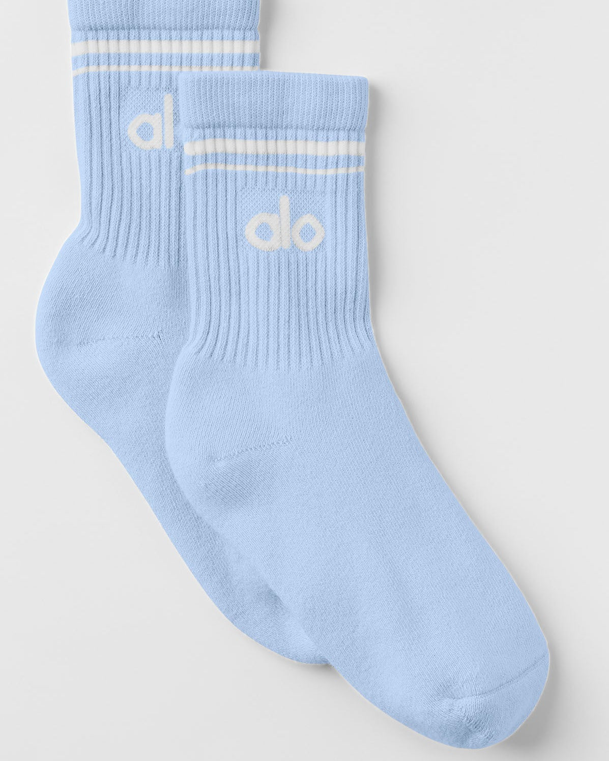 Unisex Half-Crew Throwback Sock - Seashell Blue/White