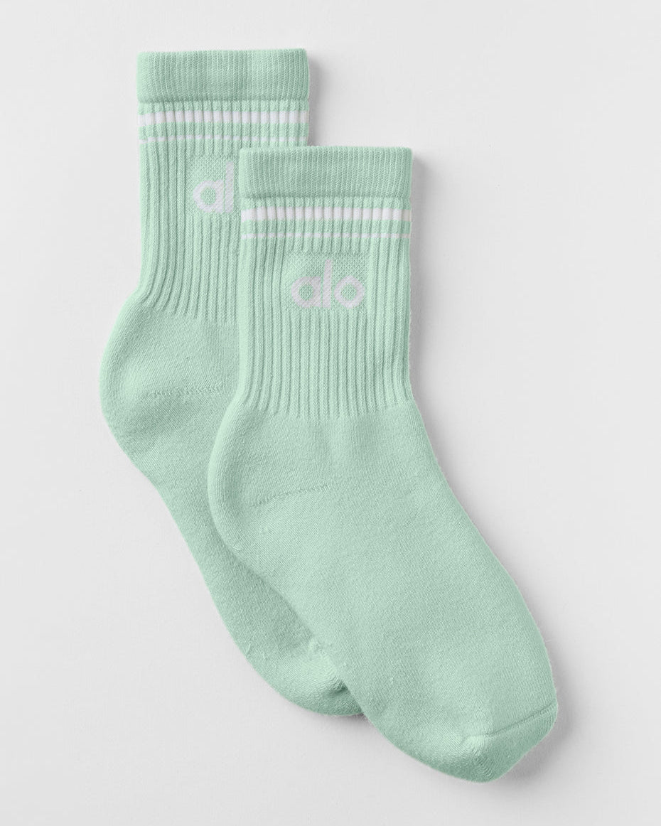 Unisex Half-Crew Throwback Sock - Spearmint/White