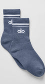 Unisex Half-Crew Throwback Sock - Bluestone/White