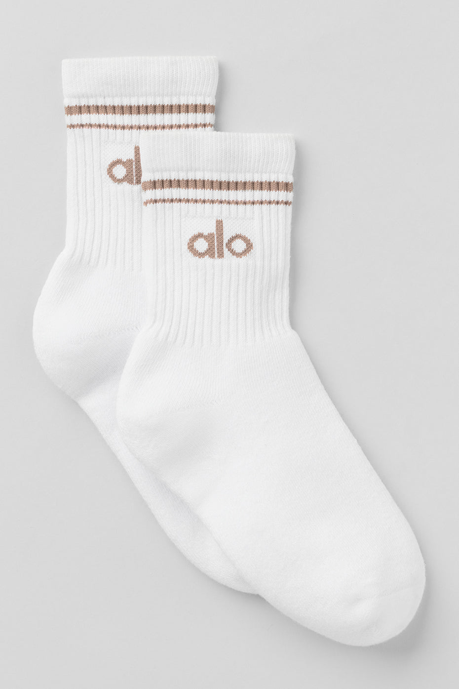 Unisex Half-Crew Throwback Sock - White/Chai Latte