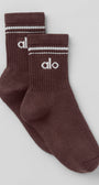 Unisex Half-Crew Throwback Sock - Brownstone/White