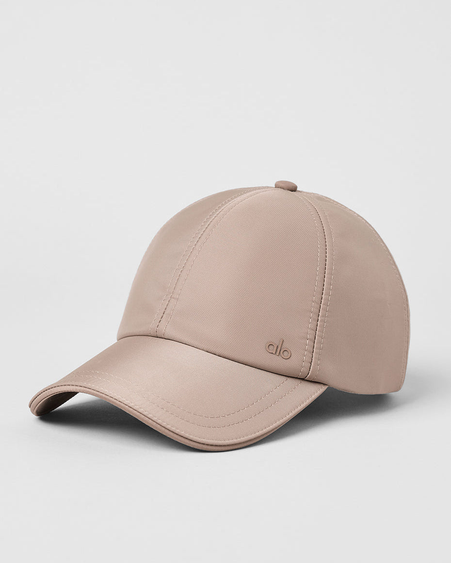 Satin Off-Duty Cap - Taupe Satin