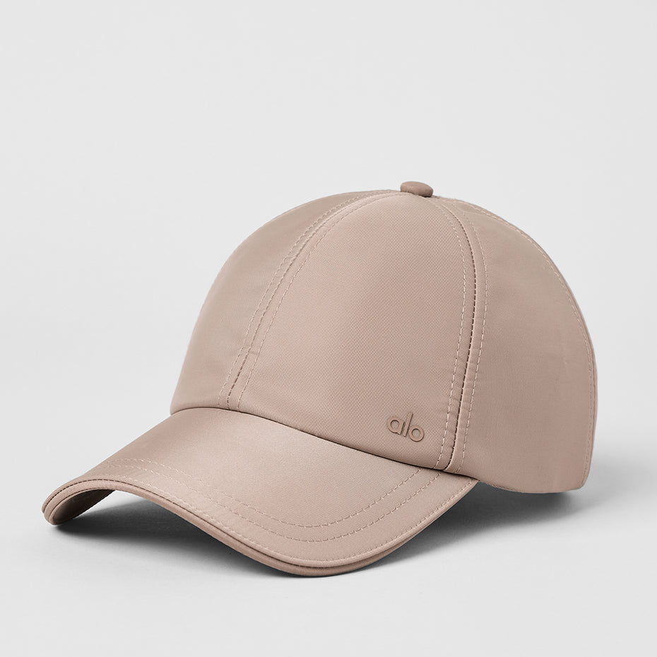 Satin Off-Duty Cap - Taupe Satin